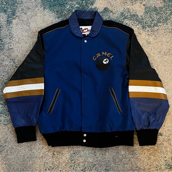 Chase Authentics Vintage Camel Leather Bomber Jacket